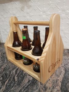 Timber beer caddy - Personalised with laser engraving
